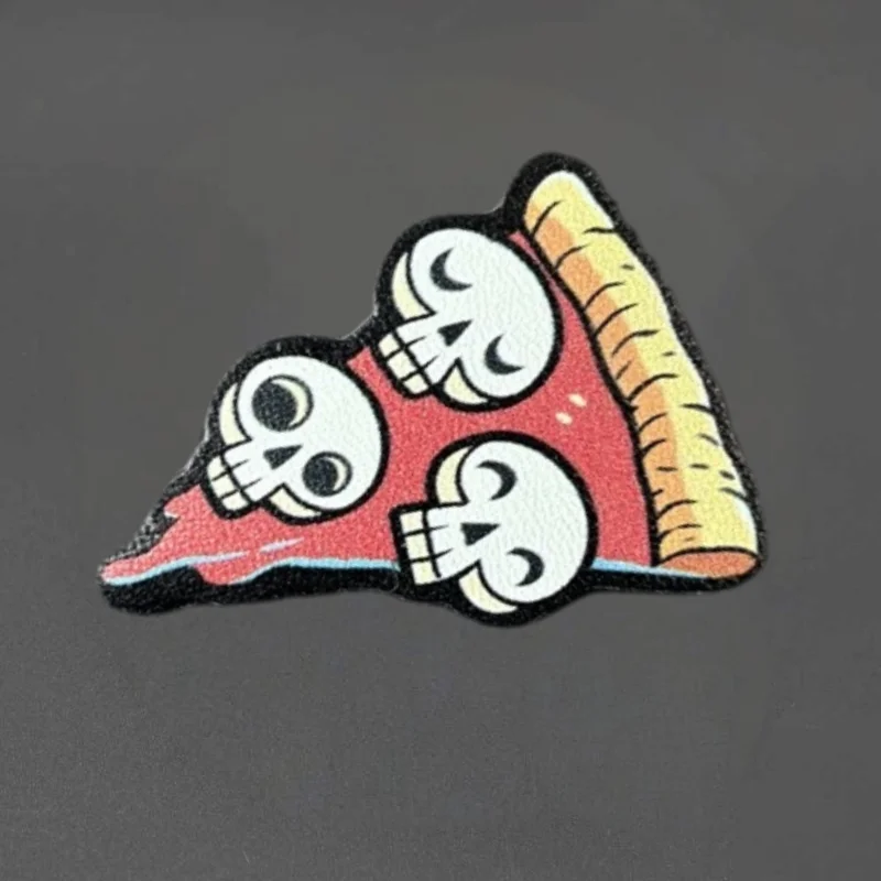 Parche táctico calavera pizza con gancho y bucle para mochila - imagen 5