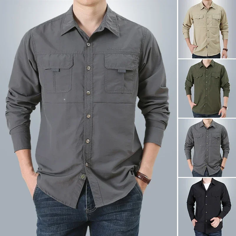 Camisa táctica transpirable secado rápido protección UV manga larga - imagen 5