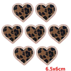 Parche termoadhesivo bordado leopardo estrella corazón para ropa
