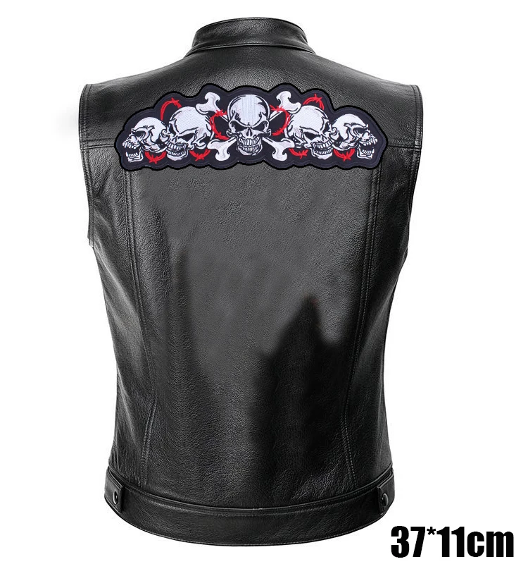 Parches bordados lobo y elefante termoadhesivos para moteros – Chaqueta cuero - imagen 5