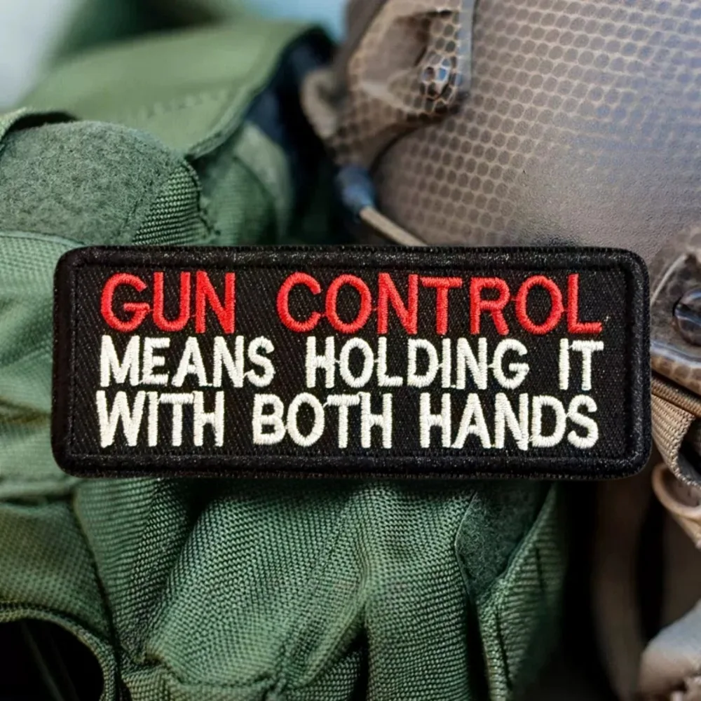 Parche táctico bordado con gancho y bucle – Control de armas - imagen 2