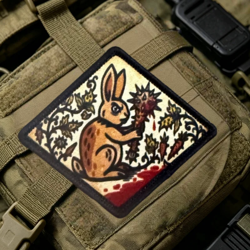 Parche táctico estampado conejo asesino – para velcro, chalecos - imagen 5