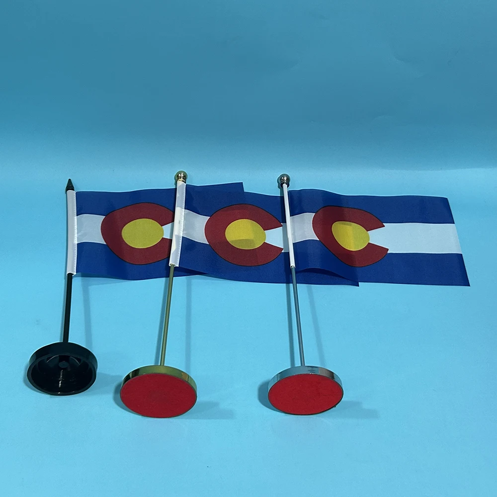 Bandera de Colorado pequeña de poliéster para escritorio oficina - imagen 4