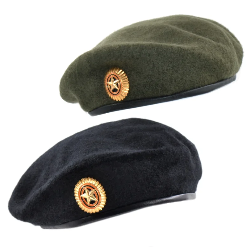 Boina militar rusa de lana negra oficial — versión reglamentaria - imagen 2