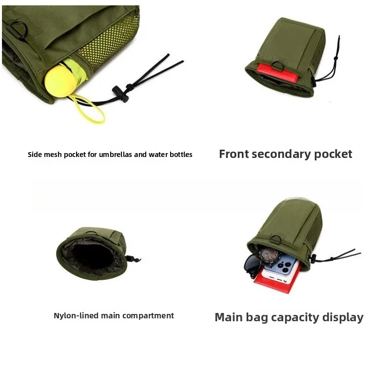 Bolsa táctica MOLLE expandible con cordón y cinturón de escalada - imagen 5