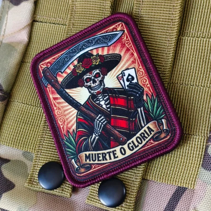 Parche táctico calavera Muerte o Gloria para chaleco y mochila - imagen 5
