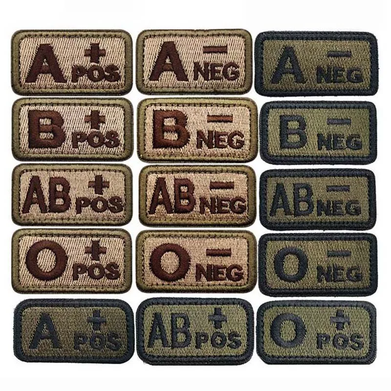 Parche bordado grupo sanguíneo táctico con velcro - imagen 3