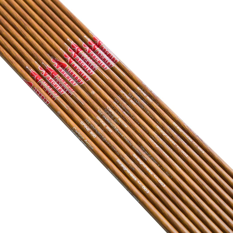 Linkboy Flechas carbono piel madera para arco recurvo caza - imagen 2