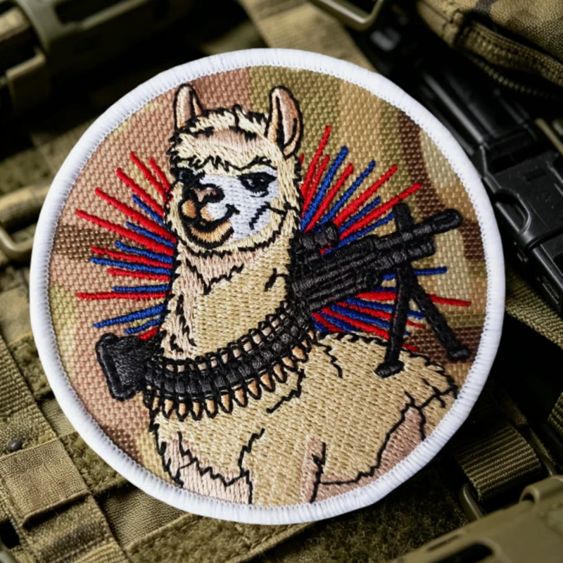 Parche táctico bordado alpaca de insignia moral con velcro