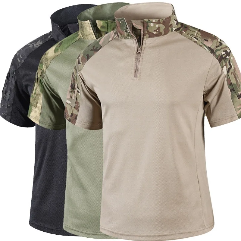 Camiseta táctica camuflaje secado rápido manga corta para hombre - imagen 4