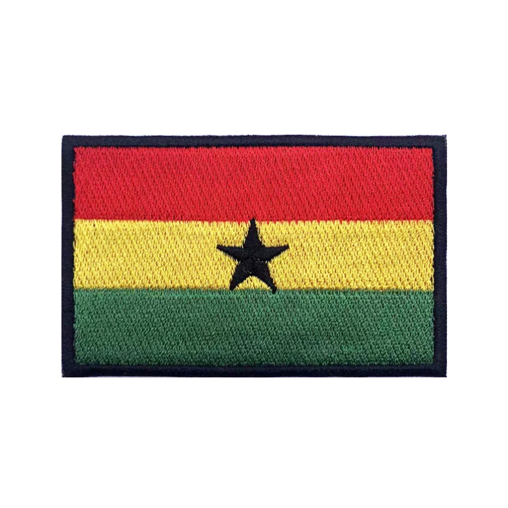 Parche bordado bandera Ghana táctica con velcro para brazalete - imagen 3