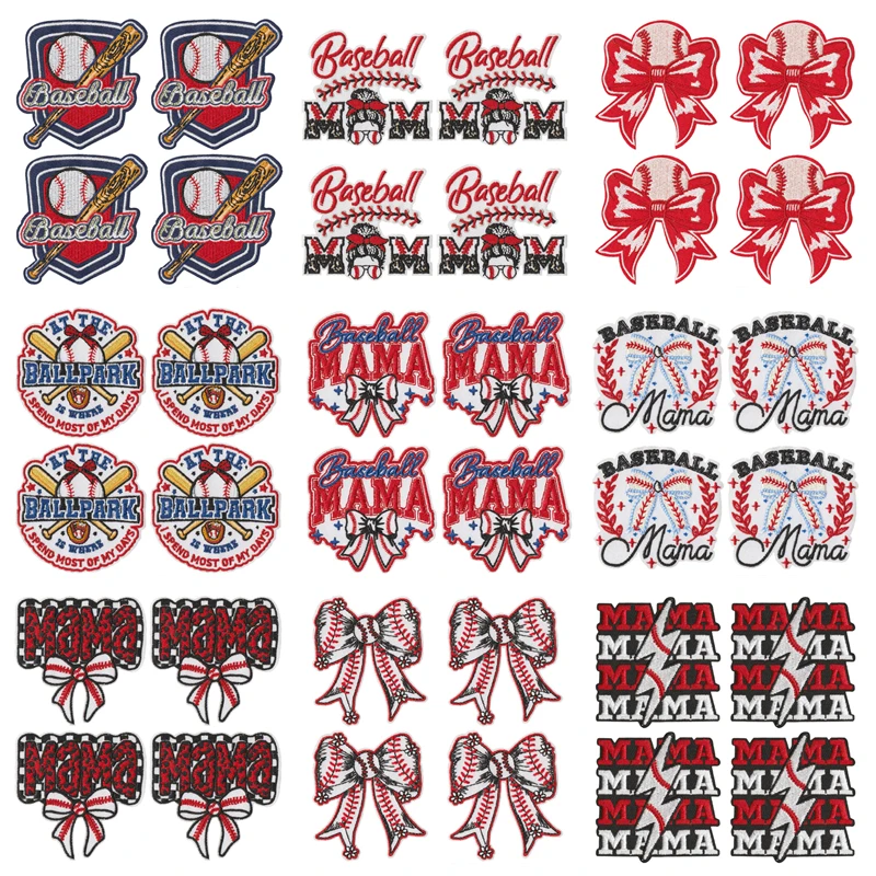 Parches termoadhesivos de temática de béisbol para mamá