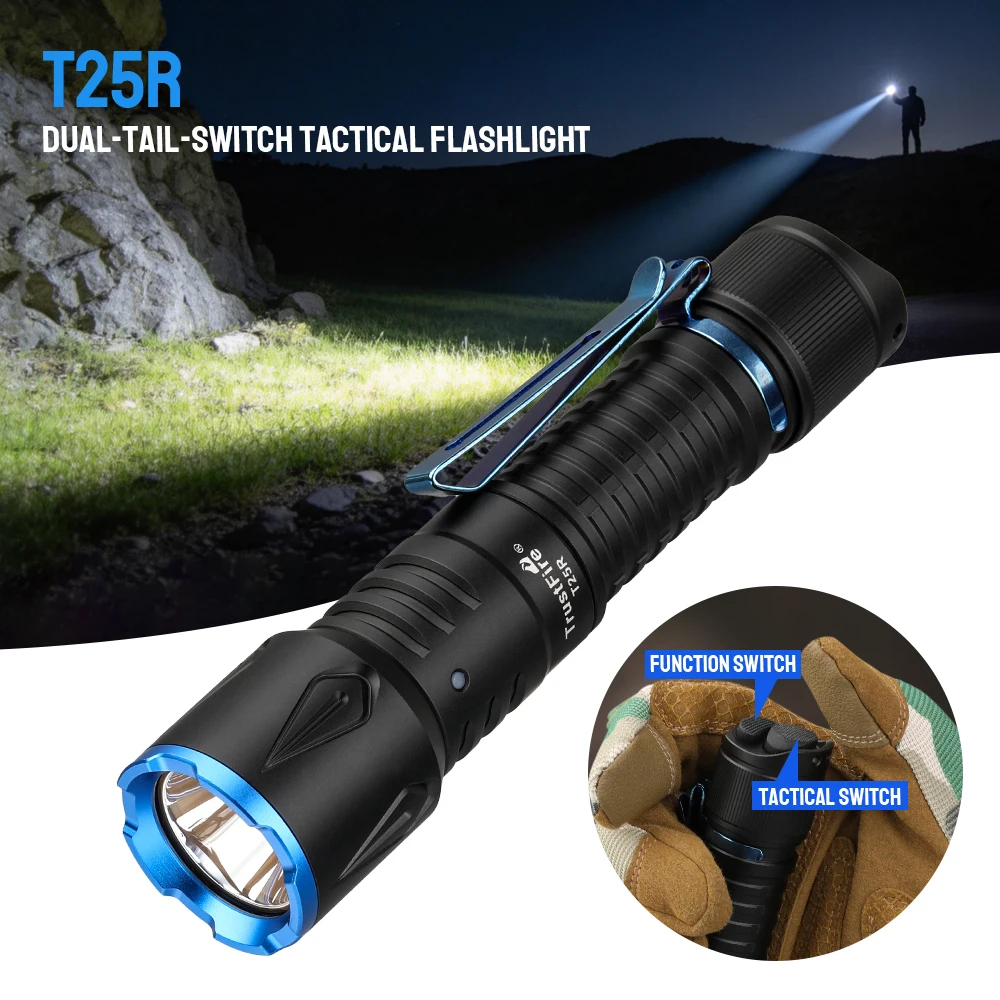 Linterna táctica Trustfire T25R 2000LM 350m con batería 18650 - imagen 4