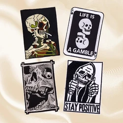 Juego parches bordados calavera terror termoadhesivos ropa bricolaje