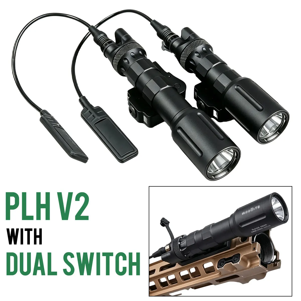 PLH-V2 Linterna táctica LED de 1300 lúmenes para riel Picatinny - imagen 4