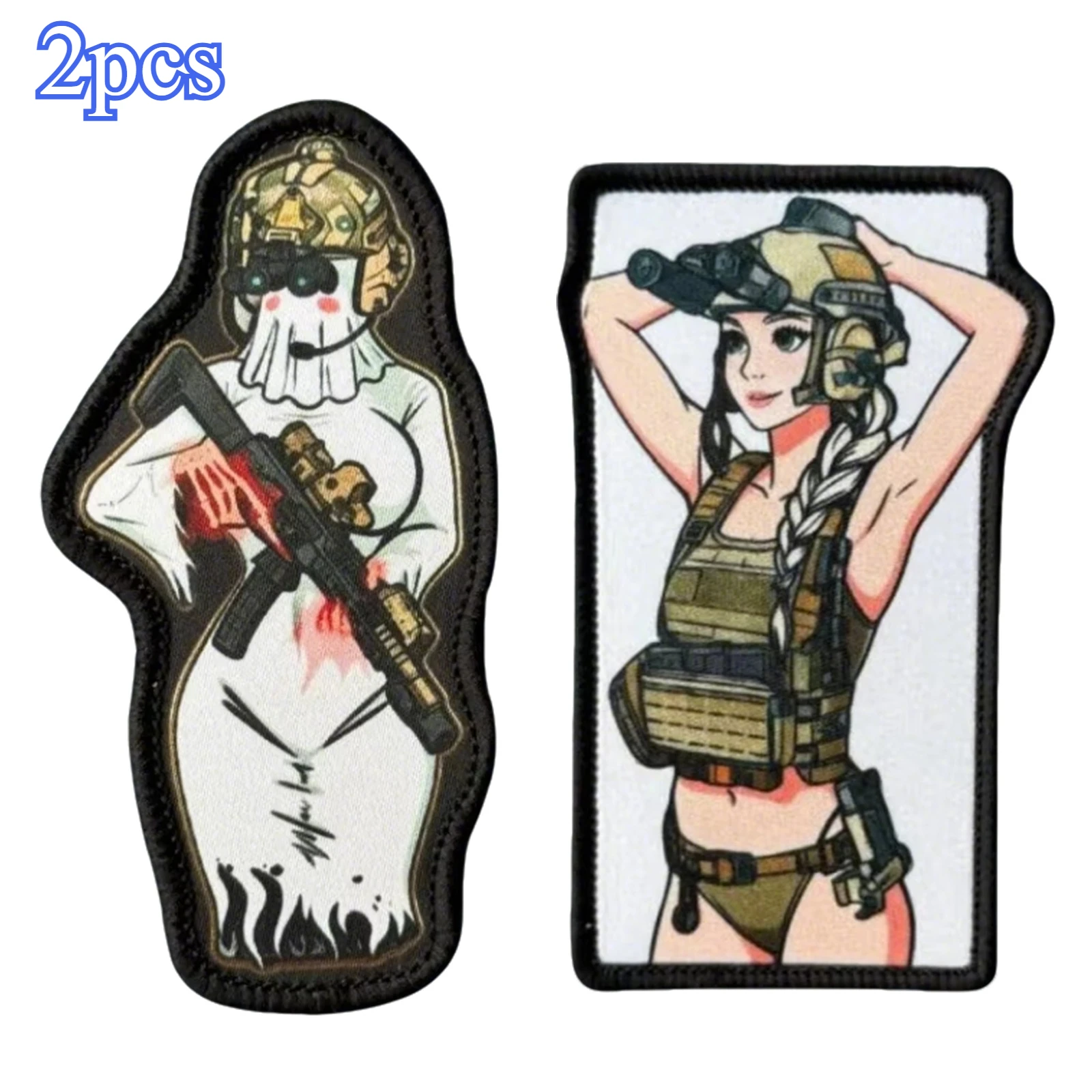 Parche táctico anime chicas con gancho y bucle para mochila - imagen 4