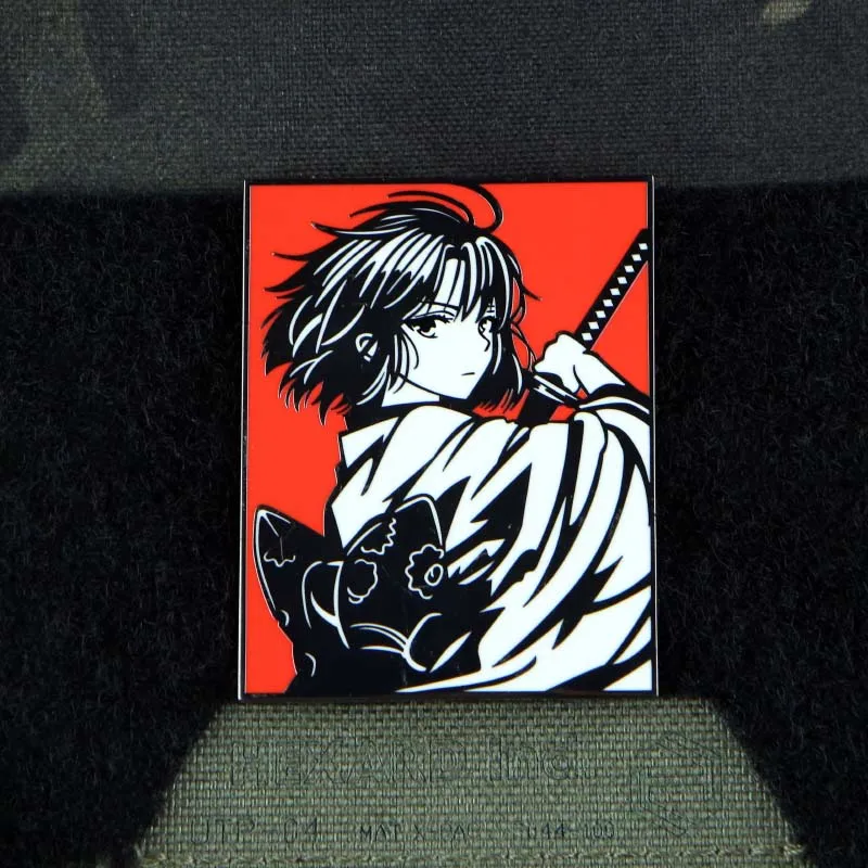 Shiki Ryougi parche metálico táctico para mochila – insignia militar