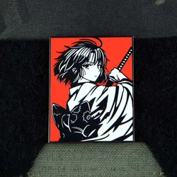 Shiki Ryougi parche metálico táctico para mochila – insignia militar