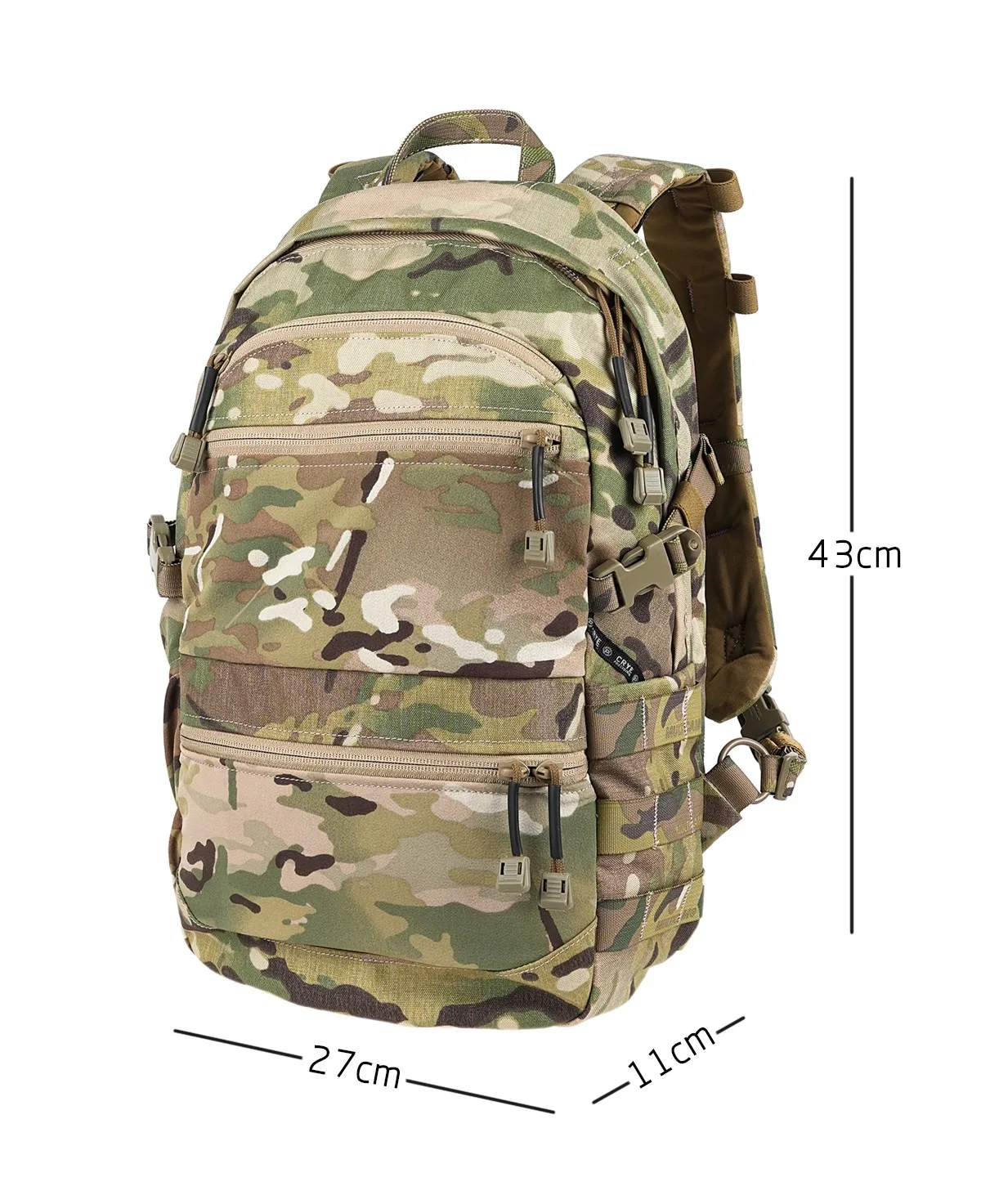 Vista frontal de la mochila táctica PEW TACTICAL AVS 1000 Pack