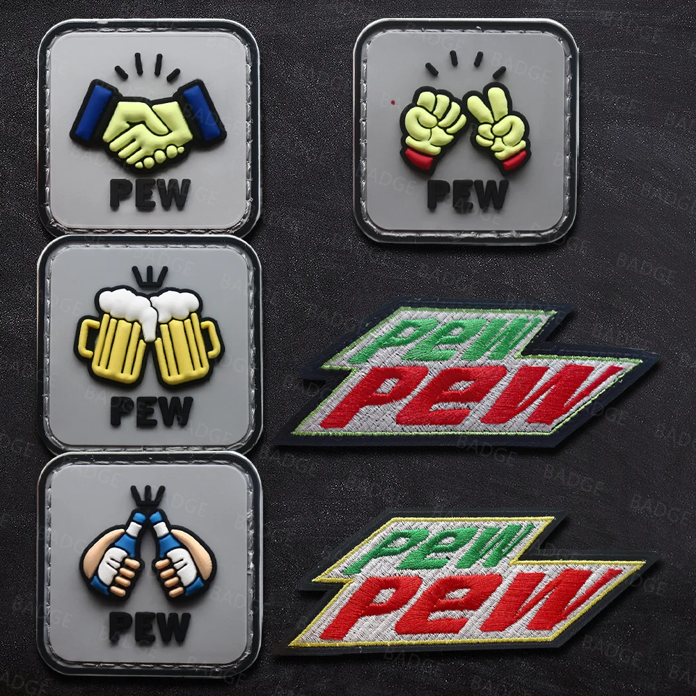 Parche bordado PEW resistente – Insignia táctica para mochilas y chalecos