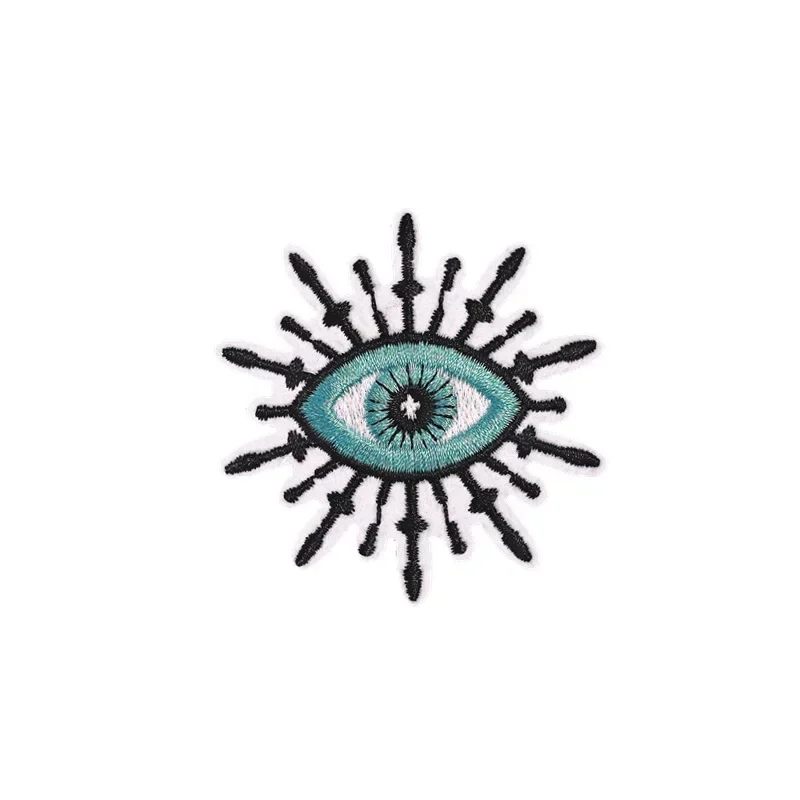 Parche bordado mal de ojo – emblema azul termoadhesivo - imagen 5