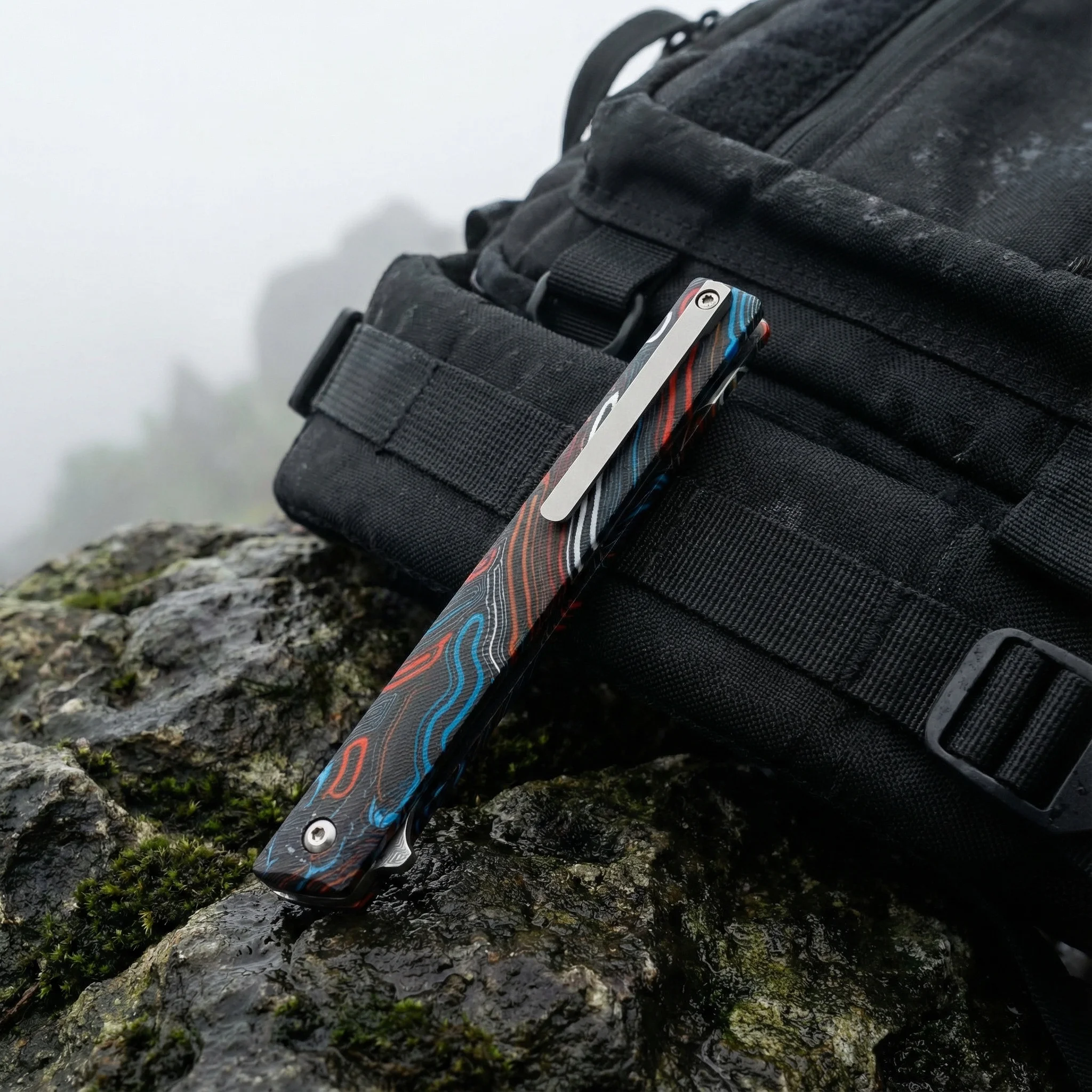 Cuchillo plegable de acero calidad para exterior camping senderismo - imagen 4