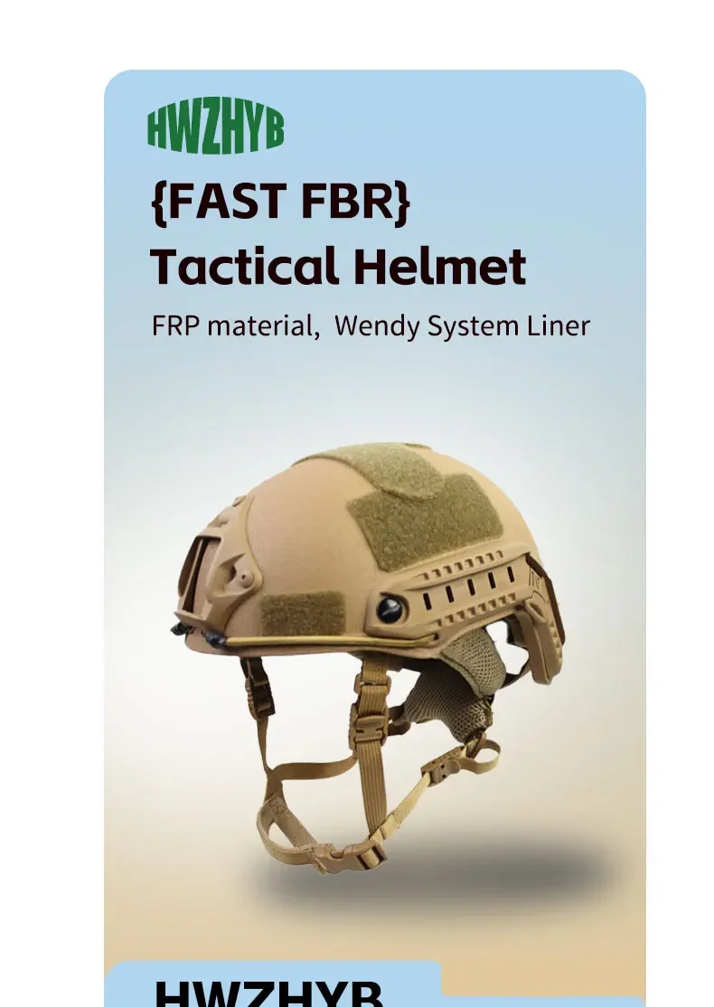 Casco táctico de fibra de vidrio con sistema de suspensión