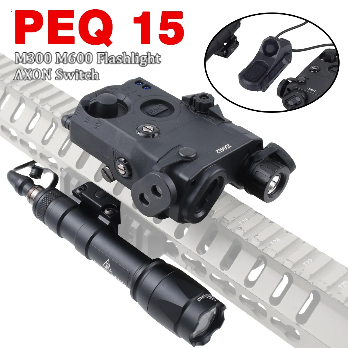 Linterna táctica PEQ-15 con modos de luz