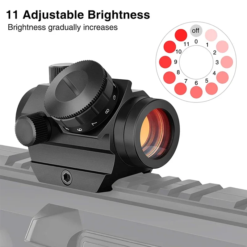 Mira punto rojo réflex con soporte elevador para rifle táctico - imagen 2