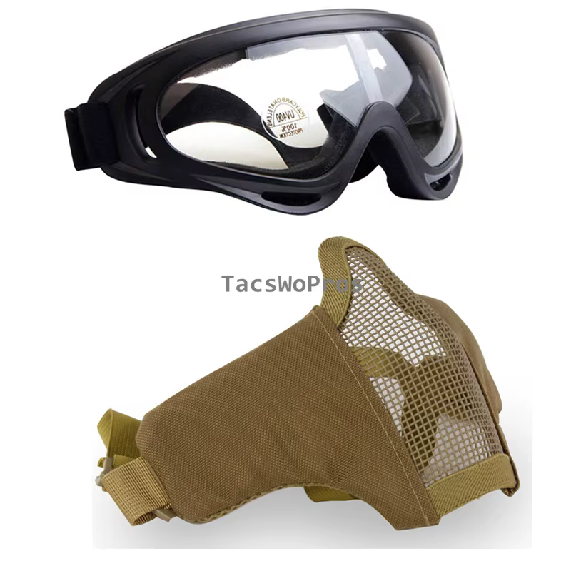 Máscara táctica con gafas protectoras para airsoft y paintball - imagen 5