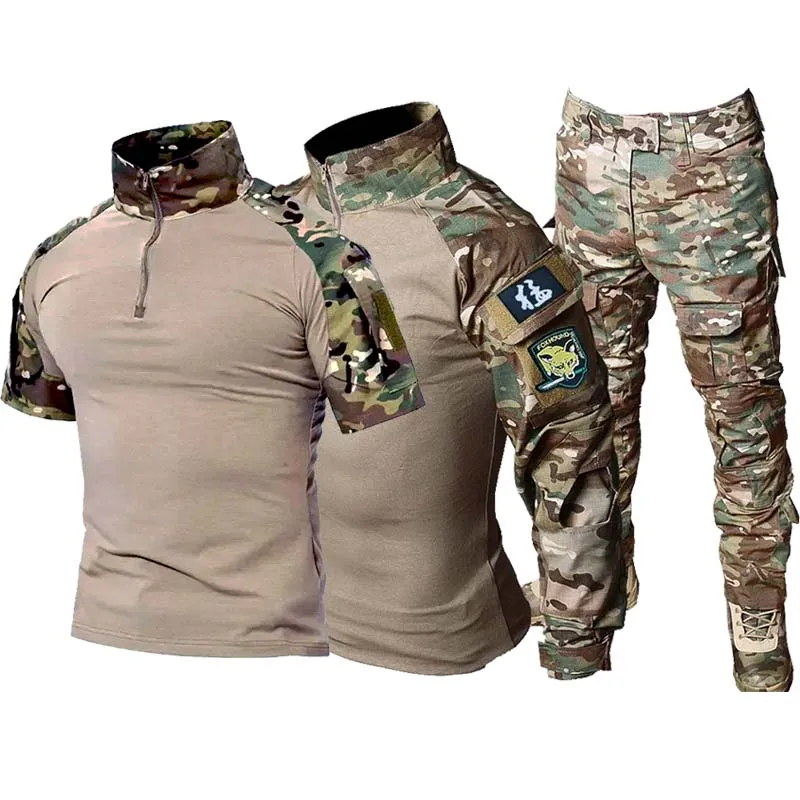 Uniforme táctico camuflaje hombre camisa combate y pantalón cargo - imagen 3