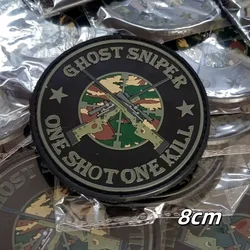 Parche táctico francotirador fantasma – Insignia PVC adhesiva militar