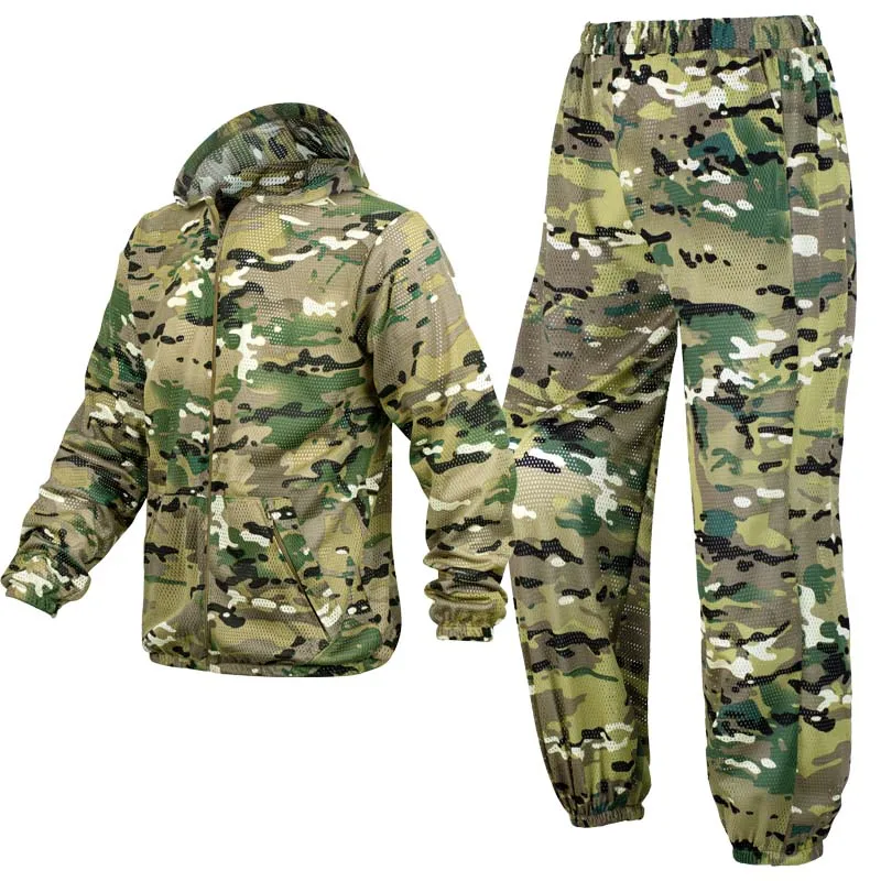 Conjunto táctico camuflaje verano con capucha antimosquitos transpirable - imagen 4