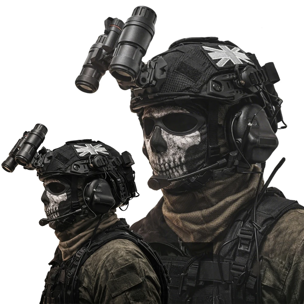 Casco táctico Ghost NVG Night Raid – cosplay COD con auriculares - imagen 3