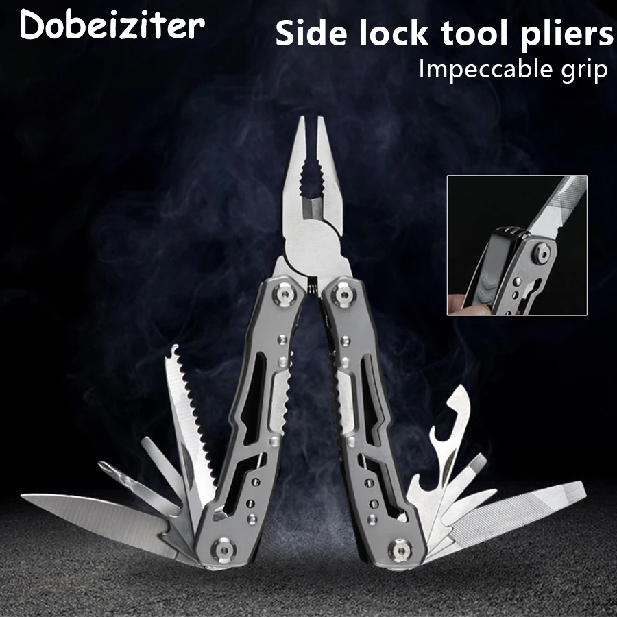 Multiherramienta para acampar con cuchillo plegable y alicates para exteriores