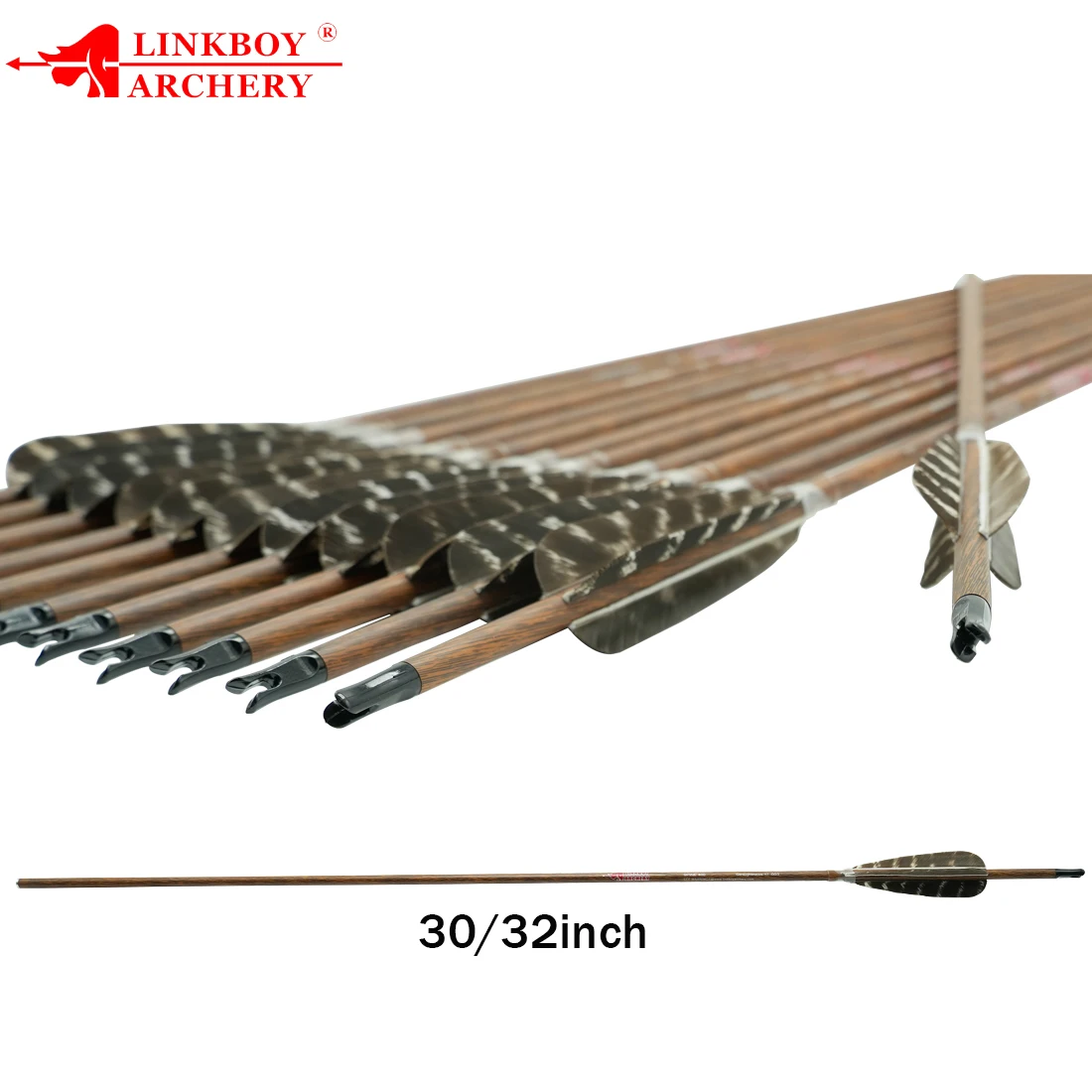 Linkboy Flechas de carbono con pluma pavo para caza en arco compuesto - imagen 5