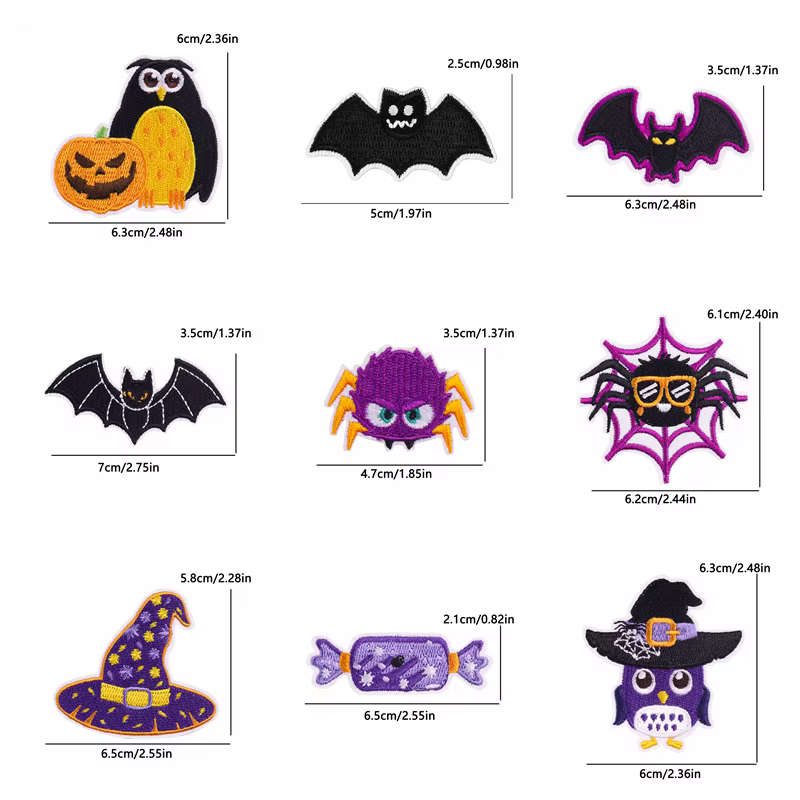 Parche termoadhesivo bordado murciélago calabaza – Halloween para coser o planchar - imagen 4