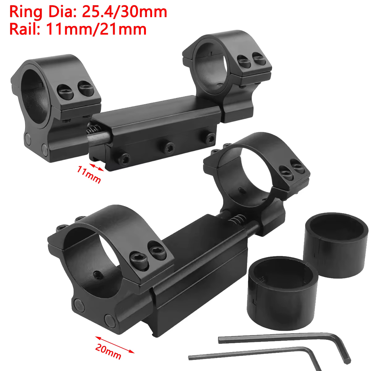 Montura para mira telescópica universal de doble anillo alto/bajo - imagen 3