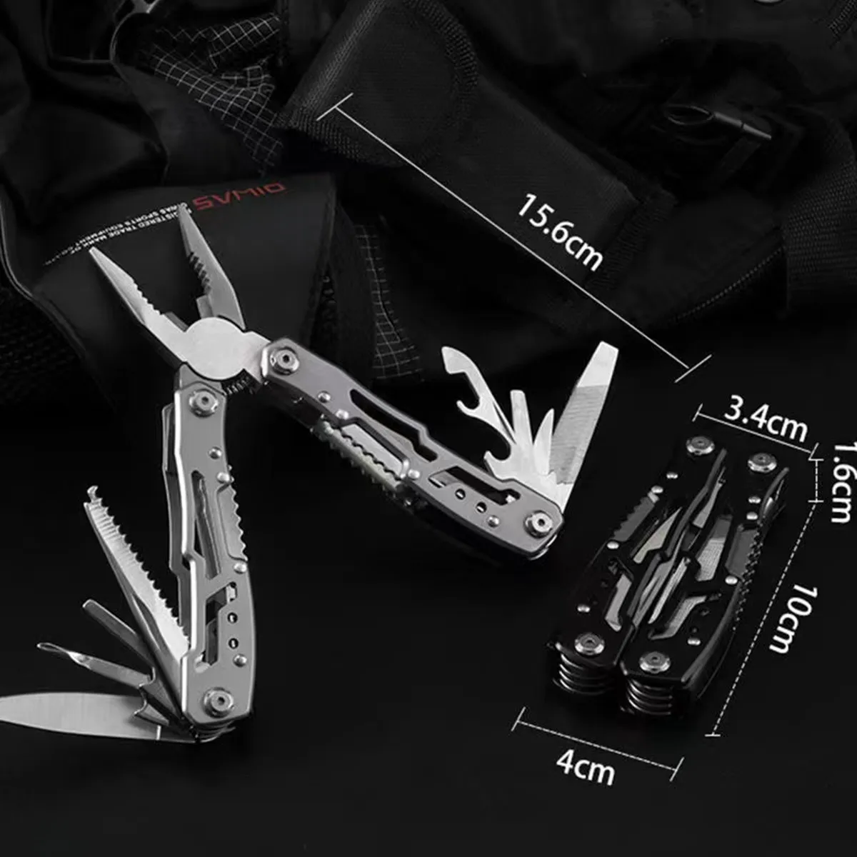 Herramienta multiusos EDC plegable de acero inoxidable para camping