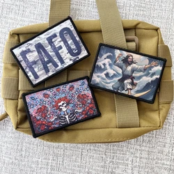 WEE WOO DRIVER FAFO parche velcro táctico calavera rosa