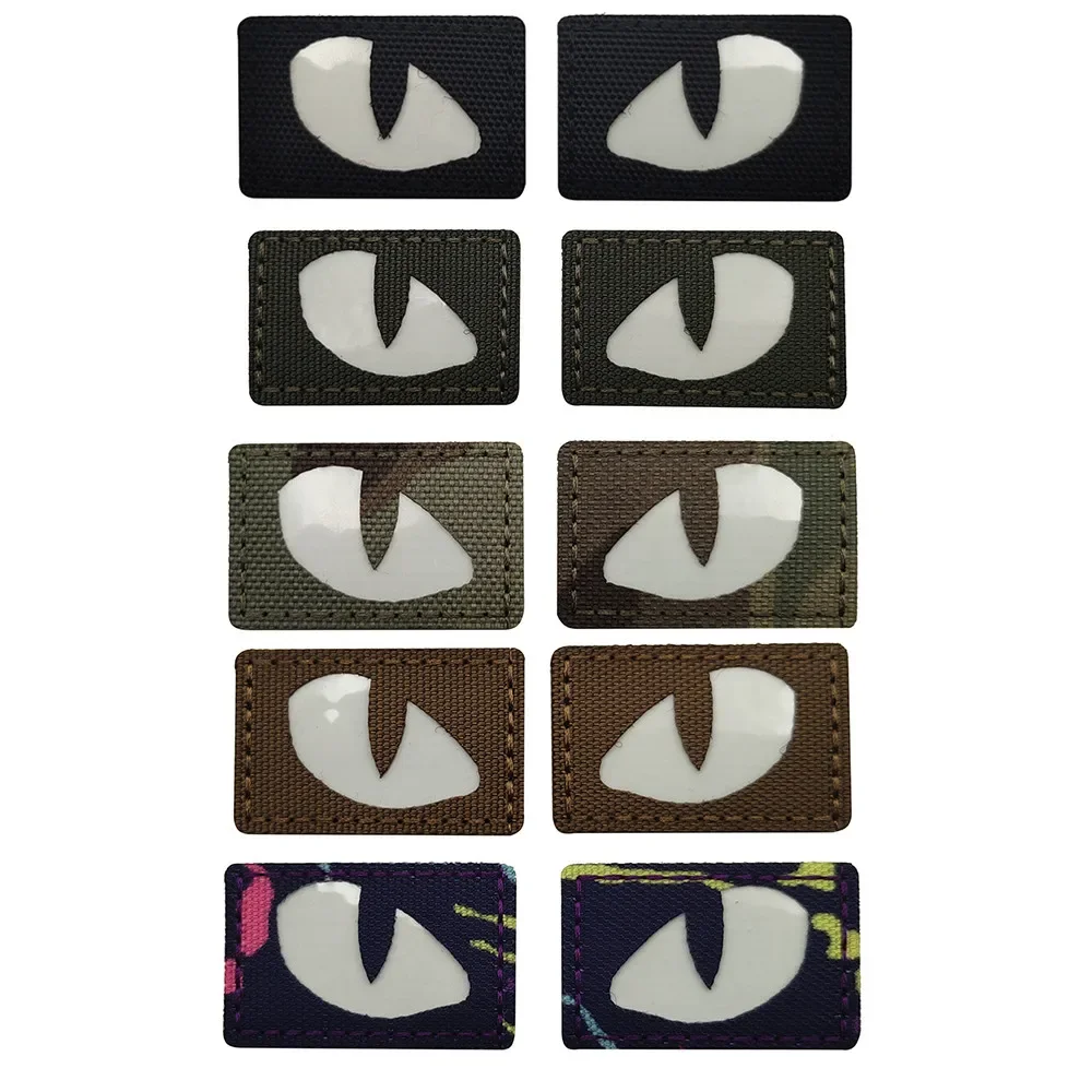 Parche reflectante ojo de gato táctico adhesivo para MOLLE y velcro - imagen 3