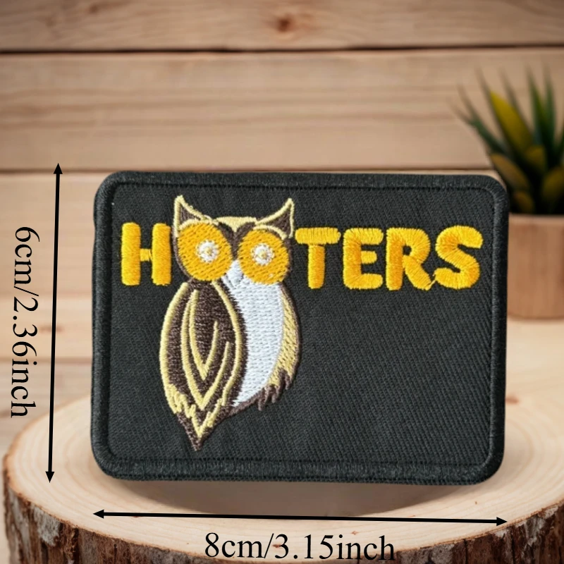 HOOTERS – Parche bordado 3D búho con velcro táctico