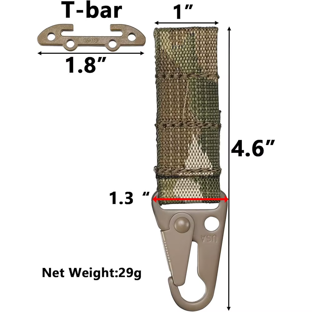 Gancho MOLLE con soporte en T para cinturón táctico - imagen 4