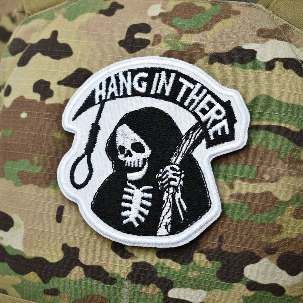 Parche bordado Velcro Cruz de la Muerte para chaquetas y mochilas - imagen 2
