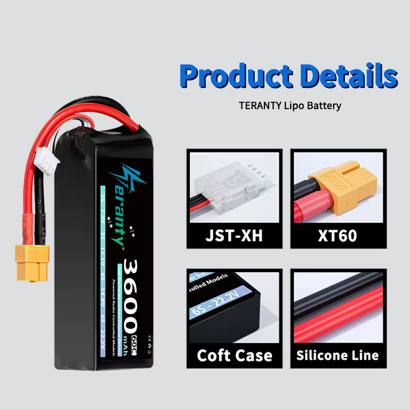TERANTY Batería LiPo para conector XT60, FPV y vehículos
