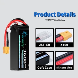 TERANTY Batería LiPo para conector XT60, FPV y vehículos