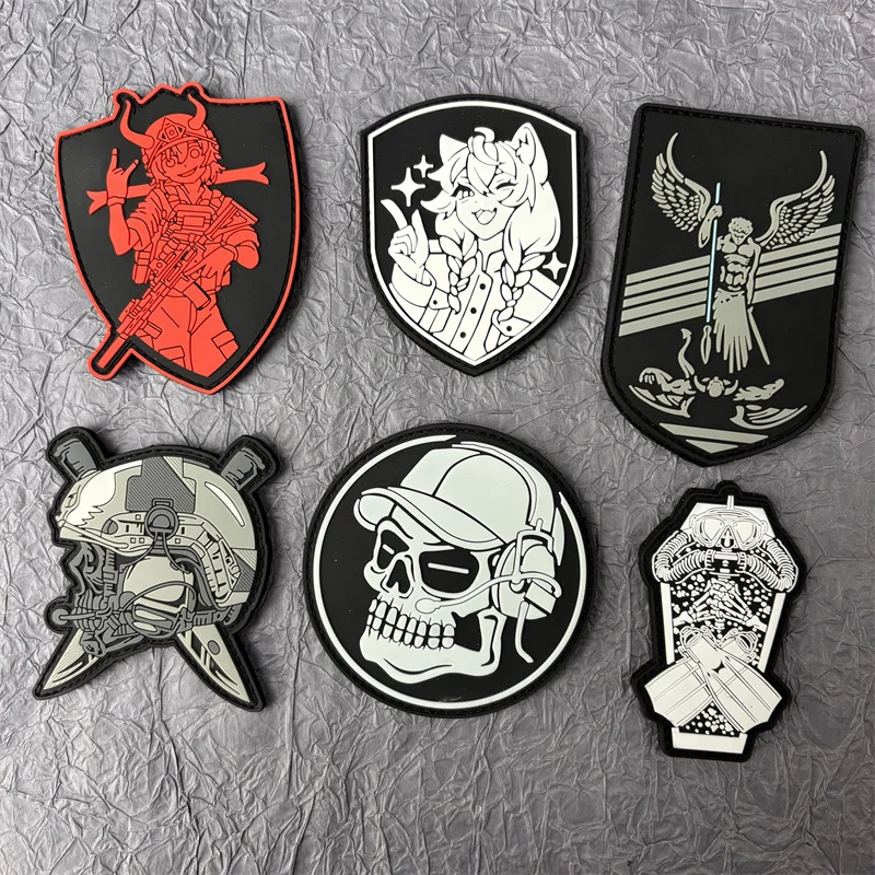 Parche táctico calavera moral PVC con Velcro