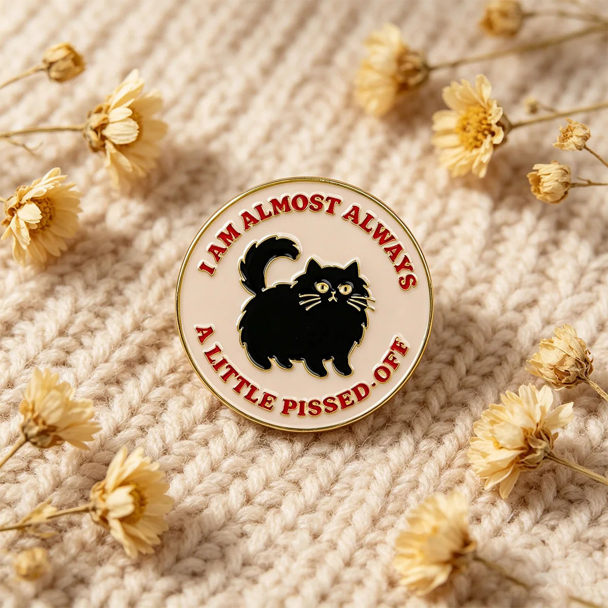 Pin esmalte táctico gato negro con frase para gorra y chaqueta - imagen 2
