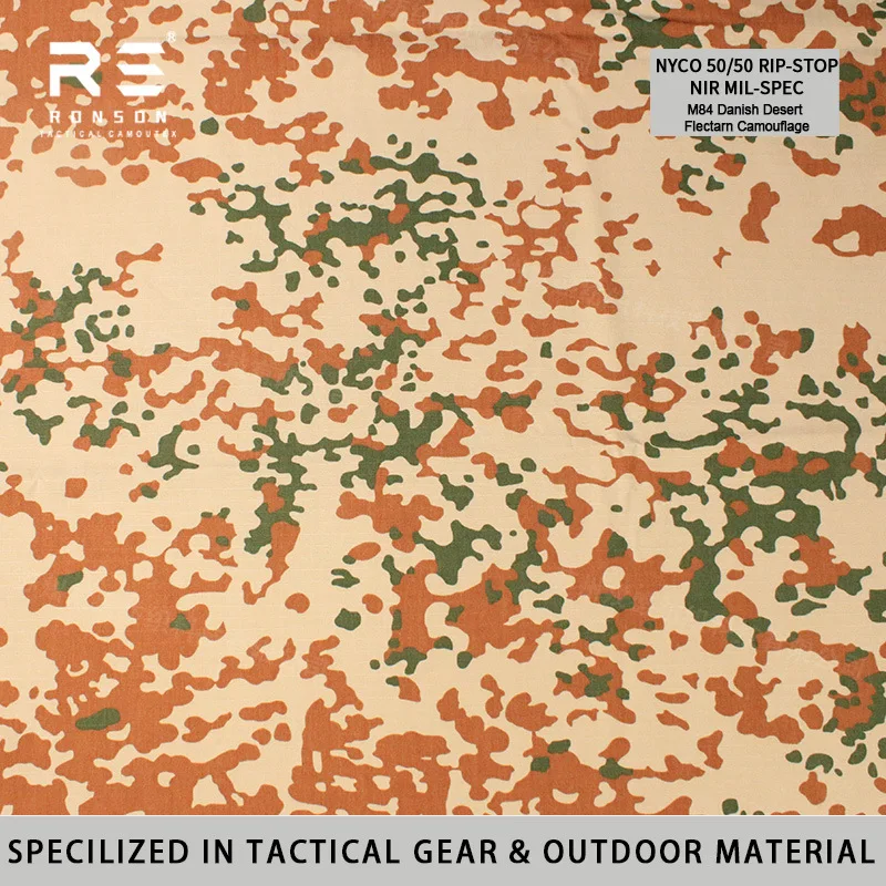 Tela de camuflaje danés M84: algodón con rejilla NYCO impermeable - imagen 5