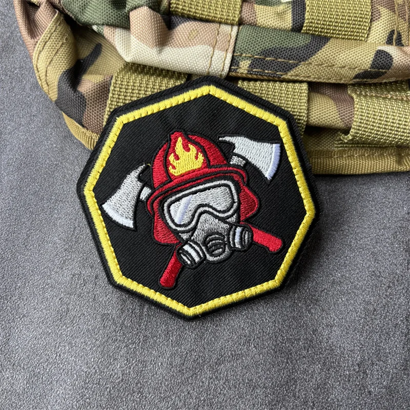 Parche táctico bordado bomberos con gancho y bucle para ropa - imagen 5